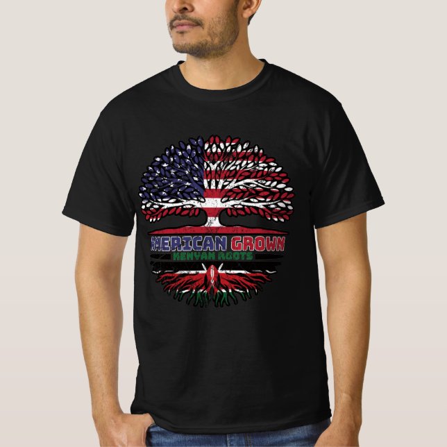 Kenyan Kenya US American USA United States Tree T Shirt (Framsida)