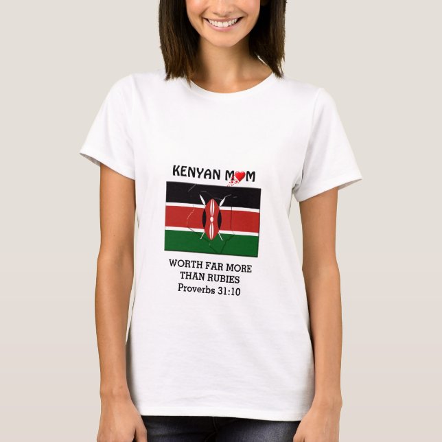 KENYAN MAMMA värd mer än Rubies PROVERBS 31 T Shirt (Framsida)