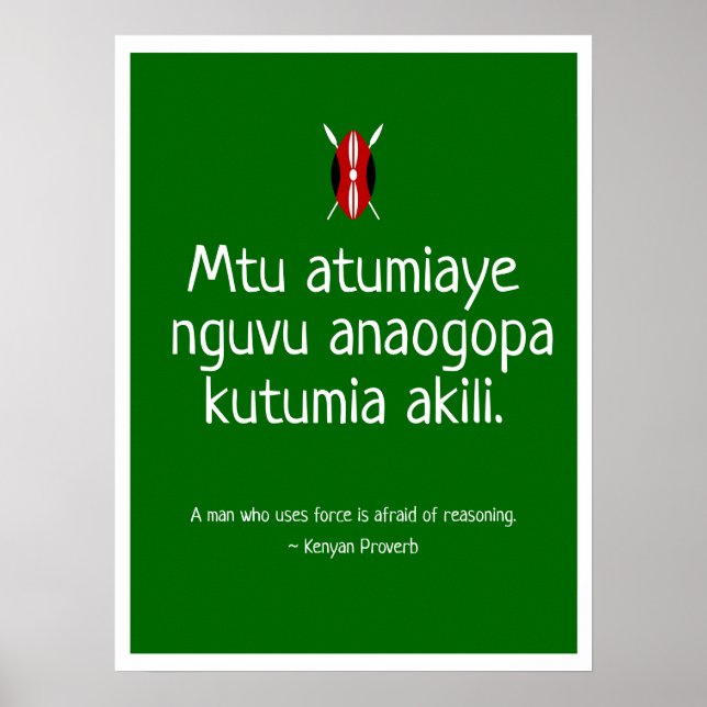 Kenyan Proverb Poster (Framsidan)