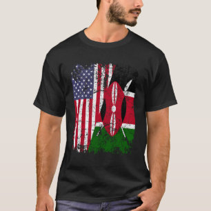 Kenyan Roots Halamerikanska Flagga Kenya T Shirt