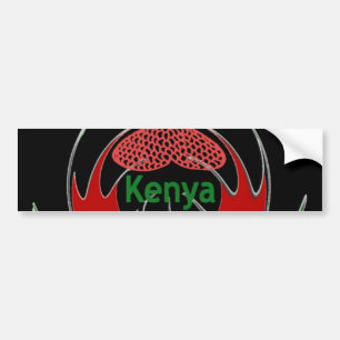 Kenyan Shield Design: Butterfly Flagga. Bildekal