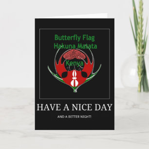 Kenyan Shield Design: Butterfly Flagga. Kort