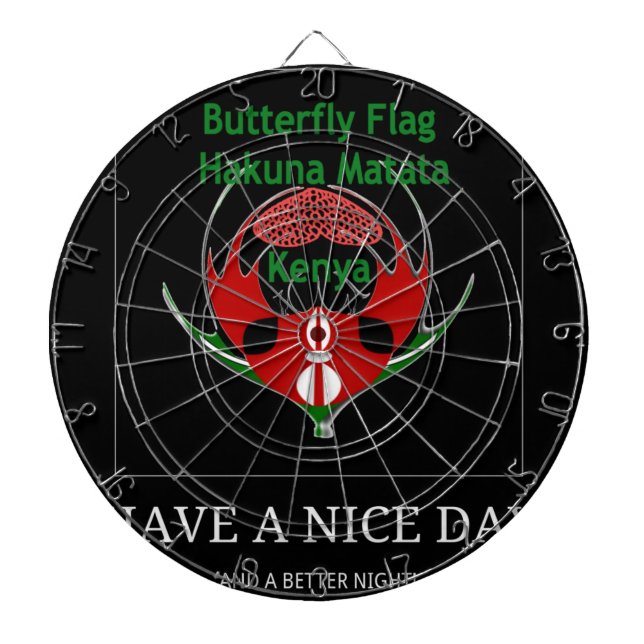 Kenyan Shield Design: Butterfly Flagga. Piltavla (Framsidan)
