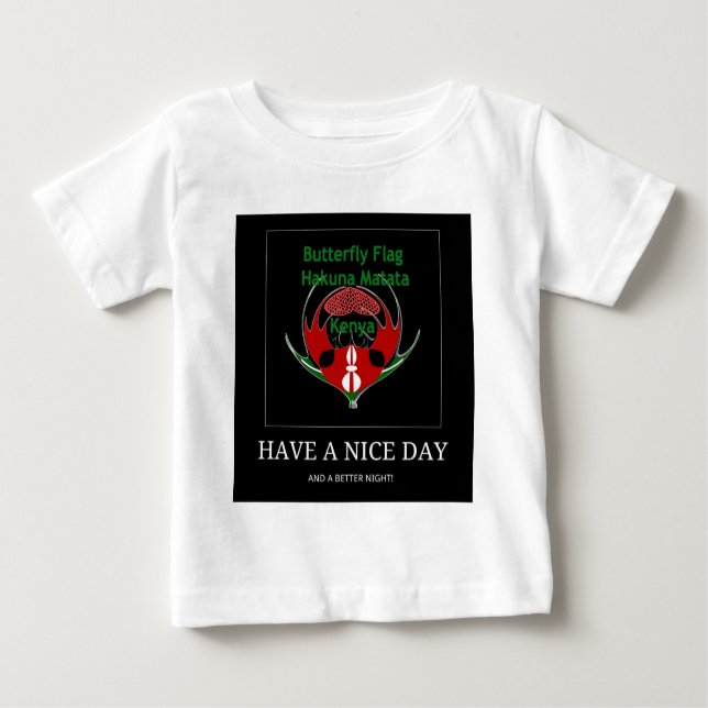 Kenyan Shield Design: Butterfly Flagga. T-shirt (Framsida)