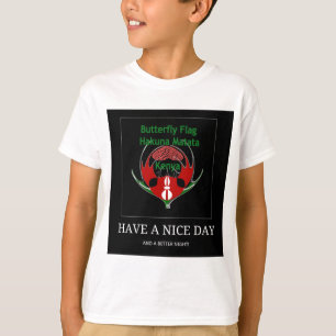 Kenyan Shield Design: Butterfly Flagga. T-shirt