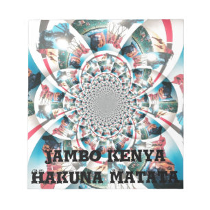Kenyan Tapestry Kaleidoscope Art Skriv ut Anteckningsblock