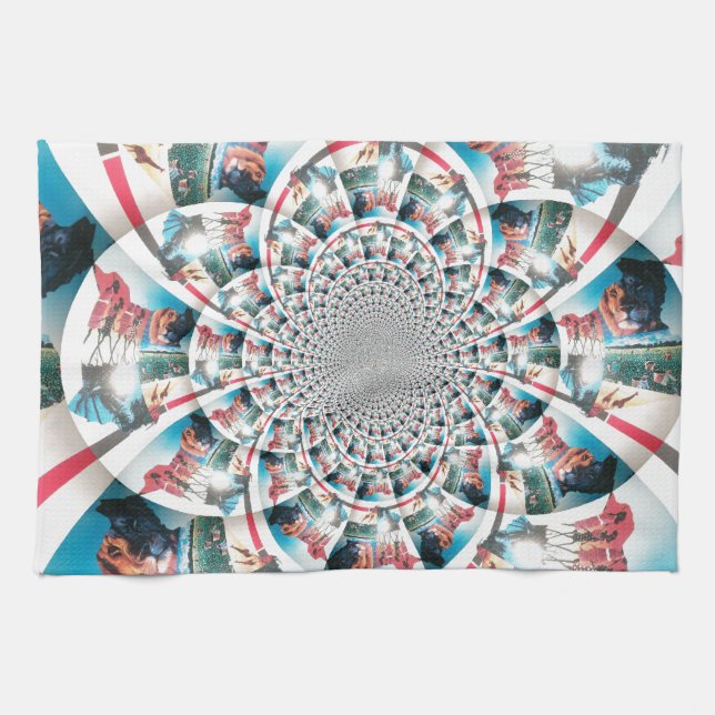 Kenyan Tapestry Kaleidoscope Art Skriv ut Kökshandduk (Horisontell)