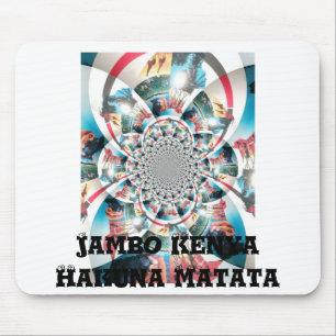 Kenyan Tapestry Kaleidoscope Art Skriv ut Musmatta