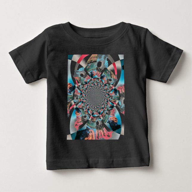 Kenyan Tapestry Kaleidoscope Art Skriv ut T Shirt (Framsida)