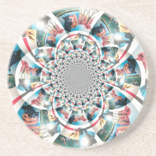 Kenyan Tapestry Kaleidoscope Art Skriv ut Underlägg Sandsten