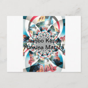 Kenyan Tapestry Kaleidoscope Art Skriv ut Vykort