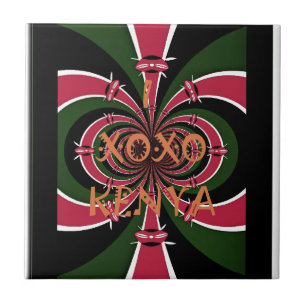 Kenyan Travel Gift - Hugs & Kisses Design Kakelplatta