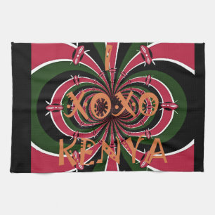 Kenyan Travel Gift - Hugs & Kisses Design Kökshandduk