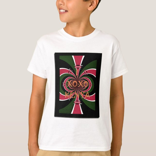 Kenyan Travel Gift - Hugs & Kisses Design Tee Shirt (Framsida)