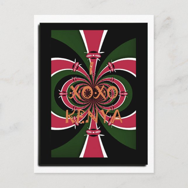 Kenyan Travel Gift - Hugs & Kisses Design Vykort (Framsida)