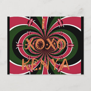 Kenyan Travel Gift - Hugs & Kisses Design Vykort
