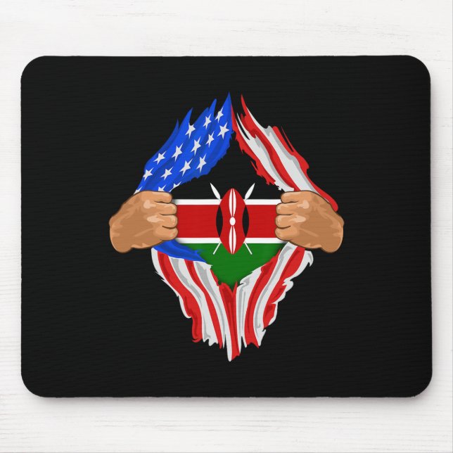 Kenyansk blod inom mig Kenya Flagga Present Musmatta (Framsidan)