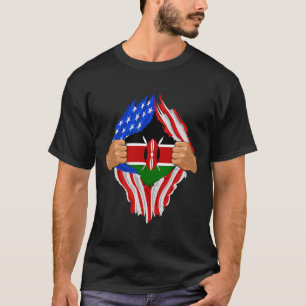 Kenyansk blod inom mig Kenya Flagga Present T Shirt