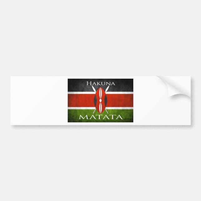 Kenyansk flagga Hakuna Matata Bildekal (Framsidan)