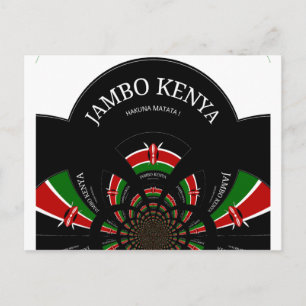 Kenyansk flagga Inspirerad Jambo välkomst design k Vykort