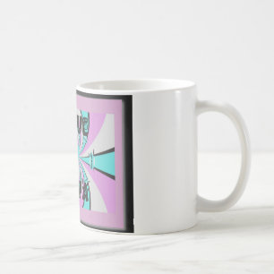 Kenyansk hjärtkonst: Jag älskar Kenya Lila Cyan Ab Kaffemugg
