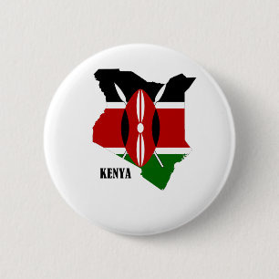 Kenyansk karta och flagga knapp
