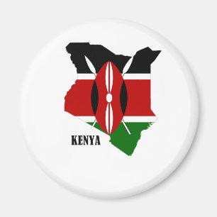 Kenyansk karta och flagga magnet