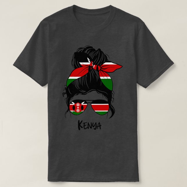 Kenyansk kvinna i Kenya, flagga T Shirt (Design framsida)