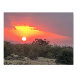 Kenyansk solnedgångsfoto tryck