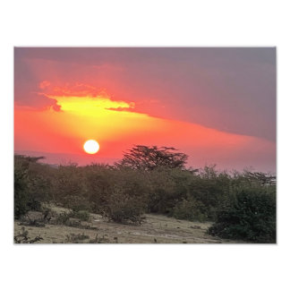 Kenyansk solnedgångsfoto tryck