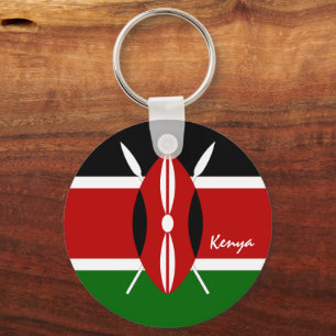Kenyanska Flagga & Kenyas helgdag, patrioter/sport Nyckelring