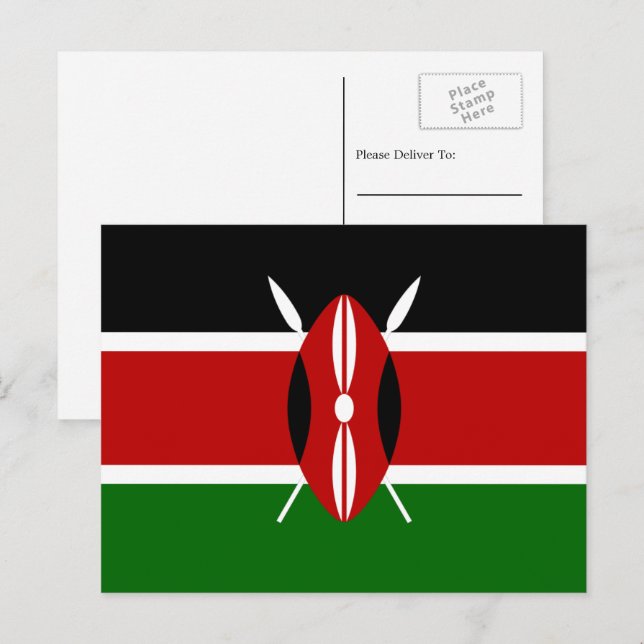 Kenyanska flaggan, Flagga av Kenya Vykort (Fram/baksida)