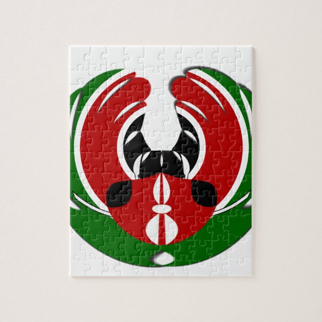 Kenyanska flaggan pussel (Vertikal)