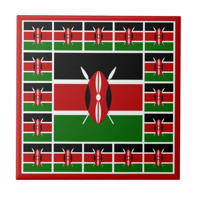 Kenyanska keramiska plattor/hembiträden kakelplatta (Framsidan)