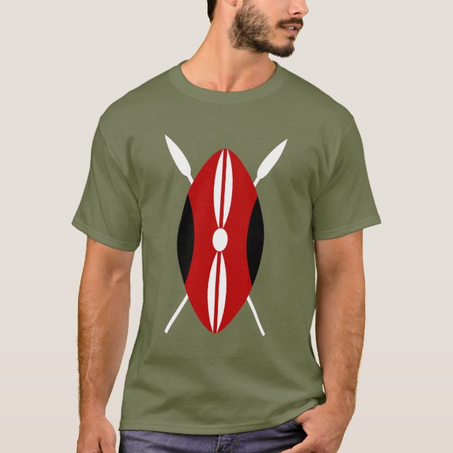 Kenyanska Maasai skyddar T-shirt (Framsida)