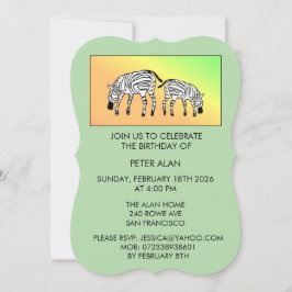 Kenyanska Zebröder, födelsedag Inbjudningar