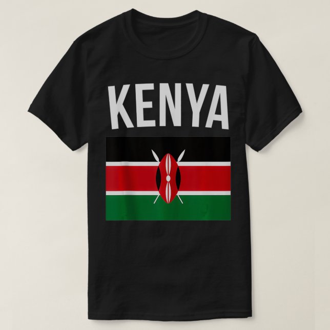 Kenyanskt Flagga Pride Travel Souvenir Kenya Fla T Shirt (Design framsida)