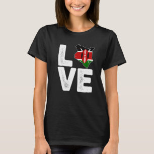 Kenyanskt pride Kärlek Kenya flagga Kenyas svarta T Shirt