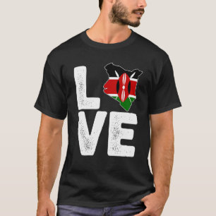 Kenyanskt pride Kärlek Kenya flagga Kenyas svarta T Shirt
