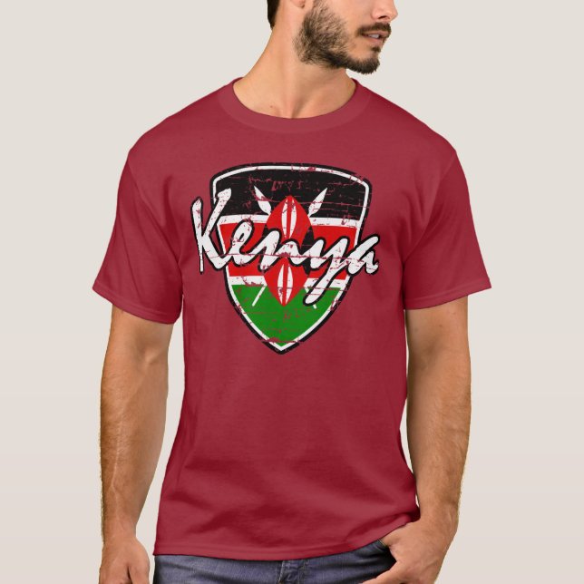 Kenyanskt skydda designen t-shirt (Framsida)