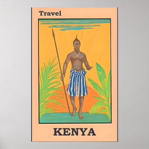 Kenyas Afrika Travel Poster