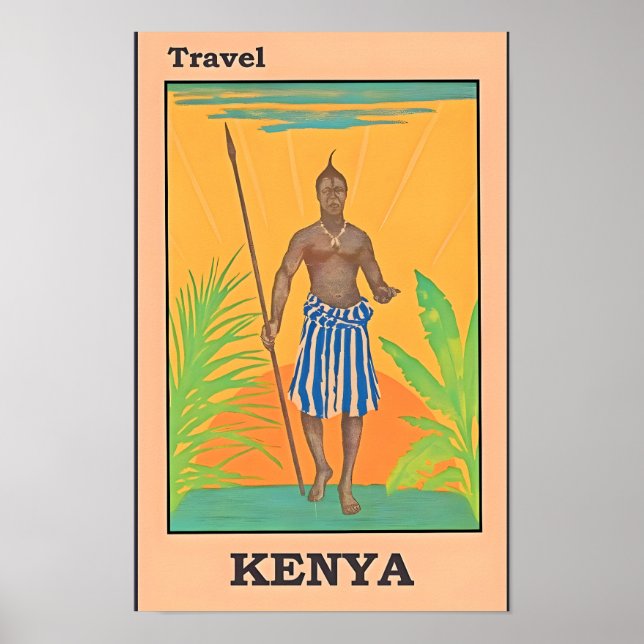 Kenyas Afrika Travel Poster (Framsidan)