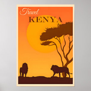 Kenyas Afrika Travel Poster