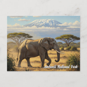 Kenyas Amboseli nationalpark Elephant Vykort