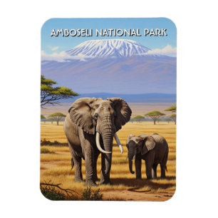 Kenyas Amboseli nationalpark Elephants Magnet