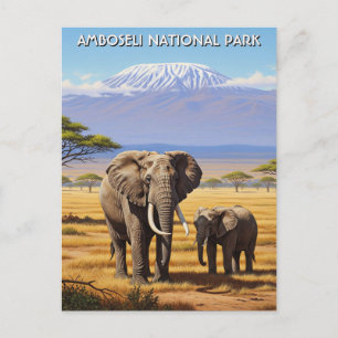 Kenyas Amboseli nationalpark Elephants Vykort