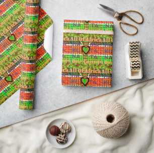 Kenyas Edgy nationella Flagga Färg Mönster-design Presentpapper