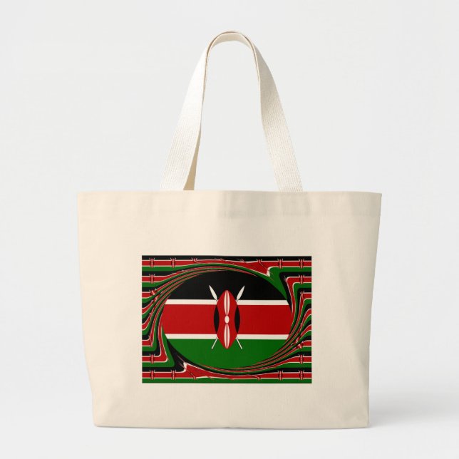 Kenyas Flagga Art - Patriotisk och modern design Jumbo Tygkasse (Framsidan)