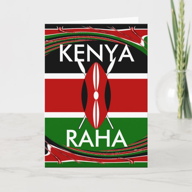 Kenyas Flagga Art - Patriotisk och modern design Kort (Framsida)