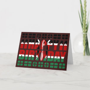 Kenyas Flagga Birthday Card Kort